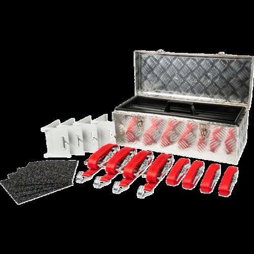 Zurrgurt-Koffer-Set, mit Alu-Werkzeugbox