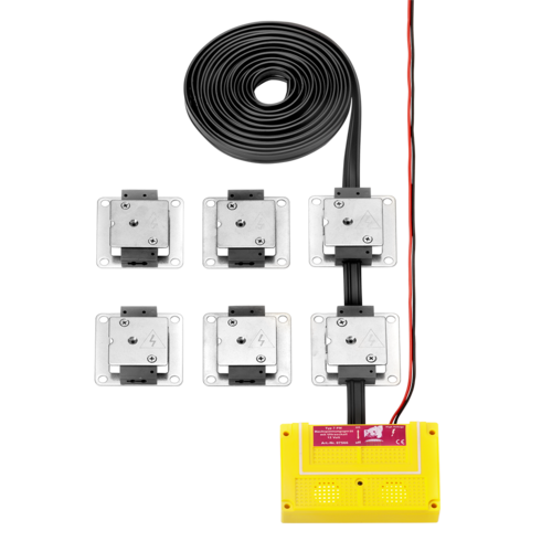 6 Edelstahlkontaktplatten mit Plus- und Minuspol