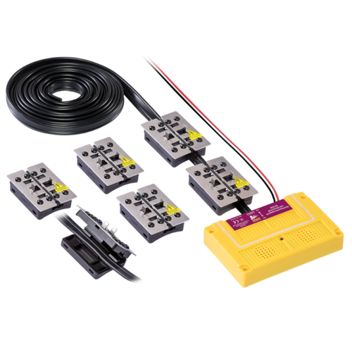 6 Clip-Edelstahlkontaktplatten mit Plus- und Minuspol