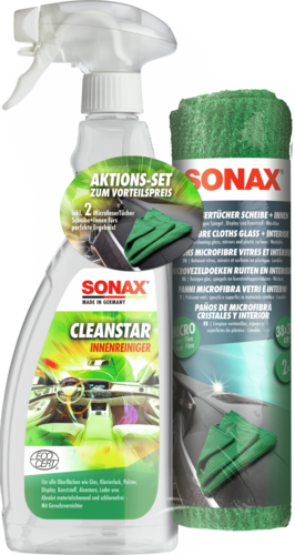 SONAX CleanStar mit MicrofaserTüchern Scheibe+Innen AktionsSet