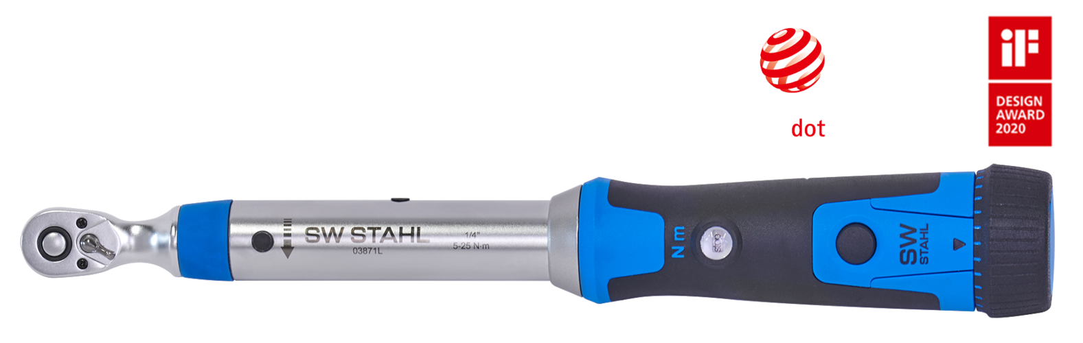 Profi Drehmomentschlüssel,<br>1/4", 5 – 25 Nm